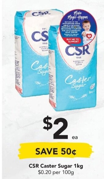 Drakes CSR Caster Sugar 1kg offer