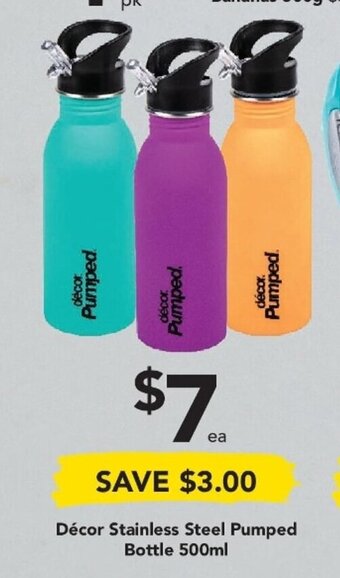 Drakes Decor Stainless Steel Pumped Bottle 500ml offer