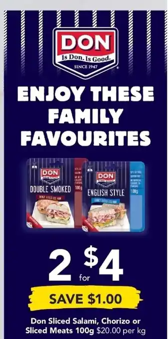 Drakes Don Sliced Salami, Chorizo or Sliced Meats 100g offer