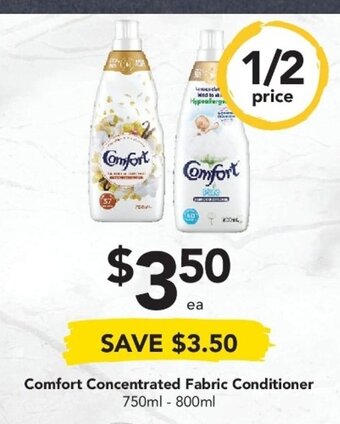Drakes Comfort Concentrated Fabric Conditioner 750ml - 800ml offer