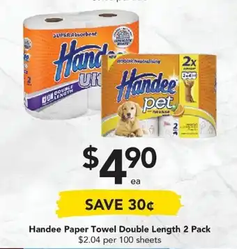 Drakes Handee Paper Towel Double Length 2 Pack offer