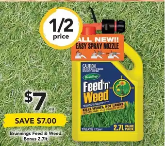 Drakes Brunnings Feed & Weed Bonus 2.7lt offer
