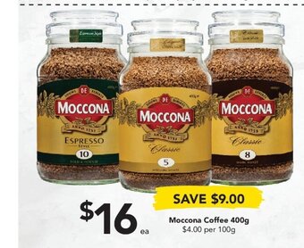 Drakes Moccona Coffee 400g offer