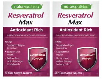 Chemist Discount Centre Naturopathica resveratrol max 30 tablets offer
