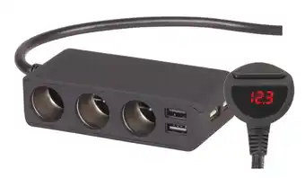 Jaycar Electronics 12V 3 Way Lighter Plug Splitter with 4 USB Ports offer