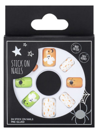 Kmart 24 Pack Kids Stick On Nails Pre-Glued - Ghost Spider offer