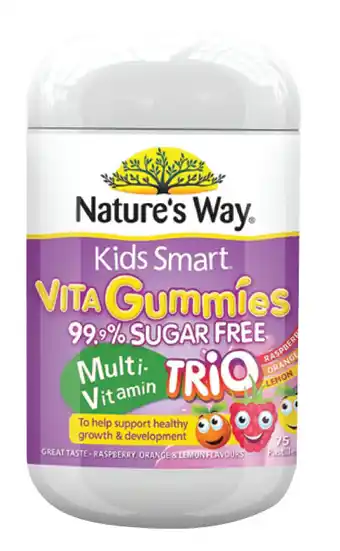 Nature's Way Kids Smart Vita Gummies 99.9% Sugar Free Multi-Vitamin Trio 75 Pastilles
