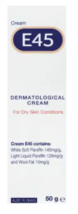 Chemist Discount Centre E45 Moisturising Cream for Dry Skin & Eczema 50g offer