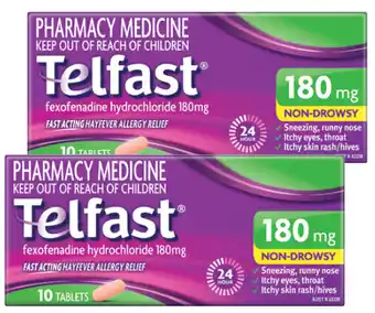 Telfast Hayfever & Allergy Relief 180mg 10 Tablets
