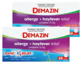 Chemist Discount Centre Demazin Allergy + Hayfever Relief 60 Tablets offer