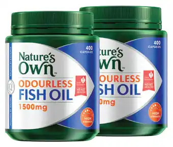 Chemist Discount Centre Nature's Own Odourless Fish Oil 1500mg 400 Capsules offer