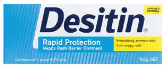 Chemist Discount Centre Desitin Rapid Protection Nappy Rash Barrier Ointment 100g offer