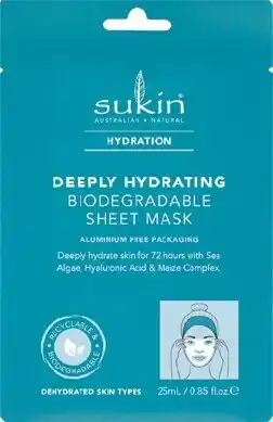 BIG W Sukin Hydration Deeply Hydrating Biodegradable Sheet Mask 25mL offer