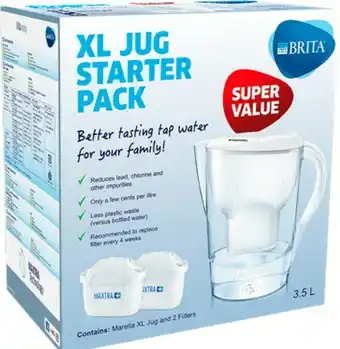 BIG W Brita XL Water Filter Jug Starter Pack 3.5L offer