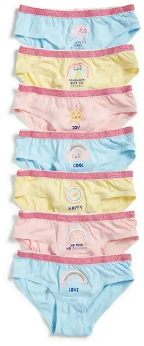 BIG W Brilliant Basics Girls 7-Pack Fashion Briefs offer