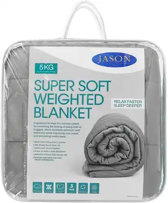 BIG W Jason Weighted Blanket 5kg - Silver offer