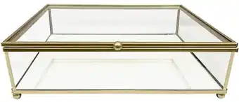 BIG W Home Interiors Brass Metal Glass Trinket Box offer