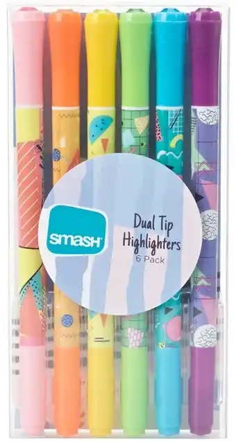 BIG W Smash 6-Pack Dual Tip Highlighters offer