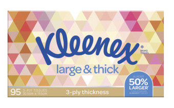 Kleenex facial tissues large & thick 95 pack