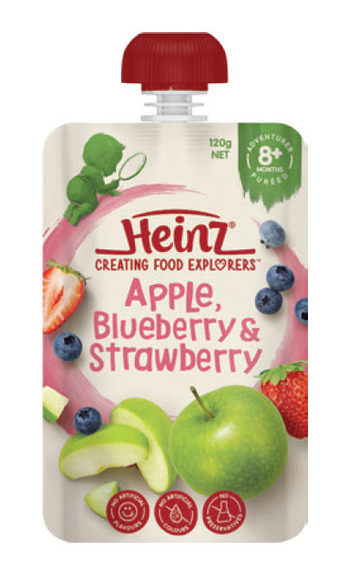ePharmacy Heinz apple blueberry & strawberry pouch 120g 8m+ offer