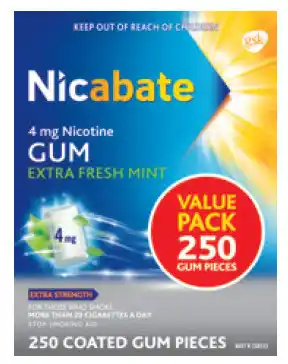 ePharmacy Nicabate gum 4mg extra fresh 250 pieces offer