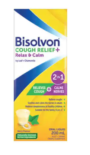 Bisolvon cough relief + relax & calm 200ml