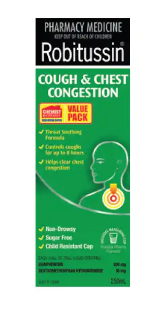 ePharmacy Robitussin cough & chest congestion 250ml offer