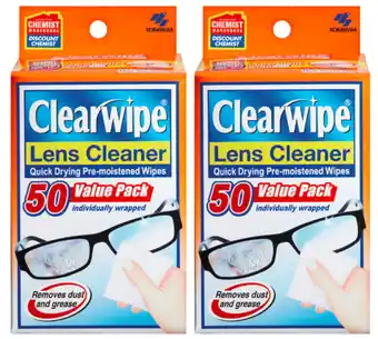 Clearwipe lens cleaner 50 wipes exclusive size