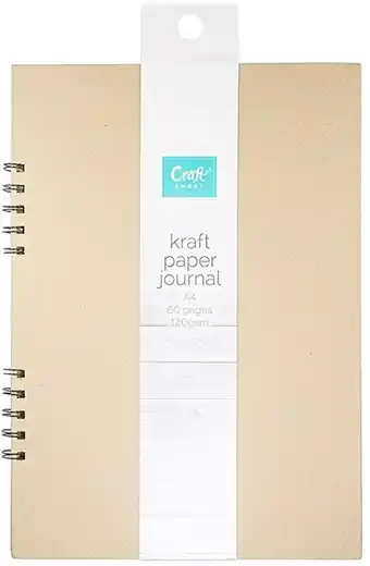 BIG W NEW Craftsmart 60-Page A4 Kraft Paper Journal 120gsm offer