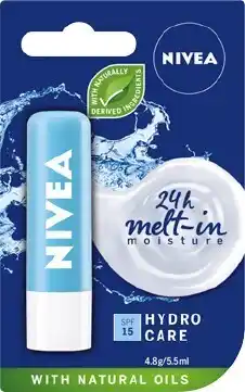 BIG W Nivea Hydro Care SPF 15 Lip Balm 4.8g offer