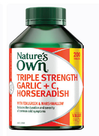 ePharmacy Nature’s own triple strength garlic + c, horseradish 200 tablets offer