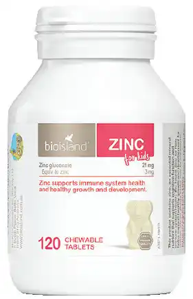 Bio island zinc for kids 120 chewable tablets