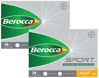 ePharmacy Berocca sport electrolyte powder orange 14 pack offer