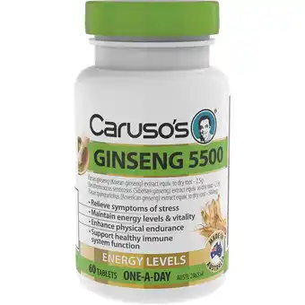 ePharmacy Caruso’s natural health gingseng 5500 60 tablets offer