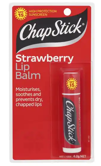 ePharmacy Chapstick lip balm strawberry spf15+ 4.2g offer