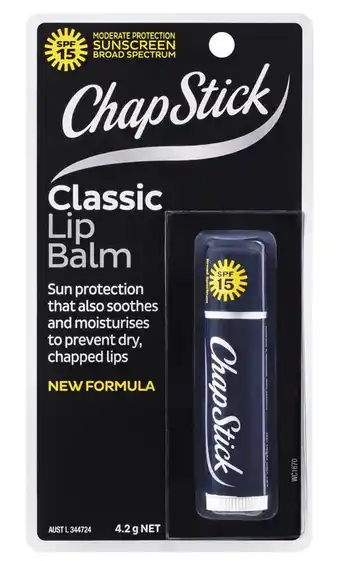 ePharmacy Chapstick lip balm classic spf 15+ offer