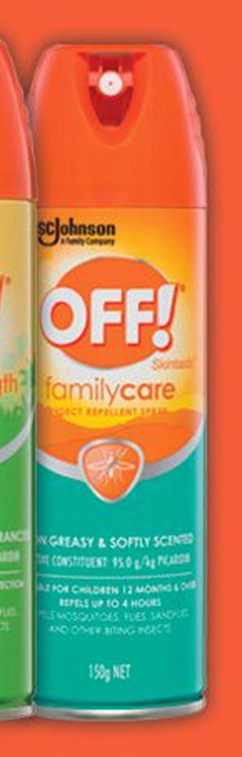 Off! family care insect repellent spray 150g