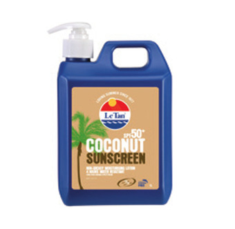 ePharmacy Le tan spf 50+ coconut sunscreen 1 litre offer