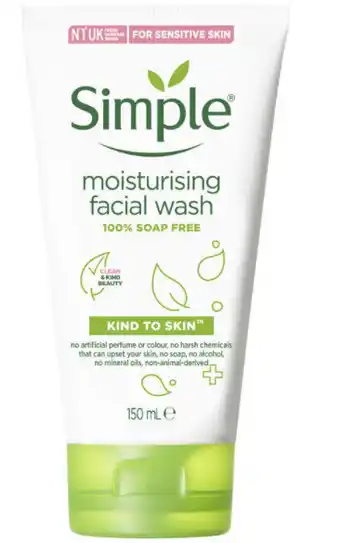 ePharmacy Simple kind to skin facial wash moisturising 150ml offer