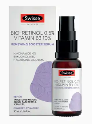 ePharmacy Swisse bio-retinol 0.5% vitamin b3 10% renewing booster serum 30ml offer