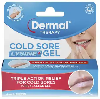 My Chemist Dermal therapy cold sore lysine+ gel 5g offer