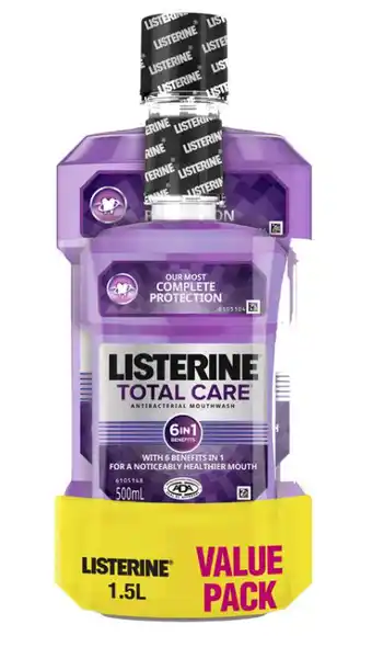 My Chemist Listerine total care mouthwash 1 litre + 500ml value pack offer