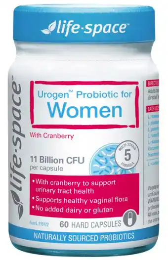 My Chemist Life-space urogen probiotic for women 60 capsules offer