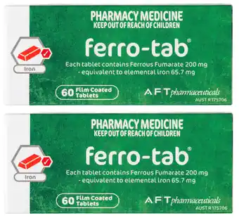 My Chemist Ferro-tab 60 film coated tablets offer