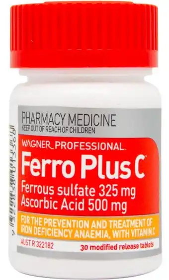 My Chemist Wagner professional ferro plus c 30 modiﬁed release tablets offer
