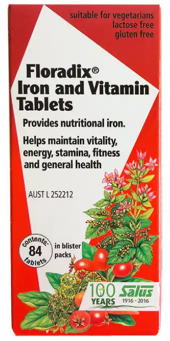 My Chemist Floradix iron and vitamin 84 tablets offer