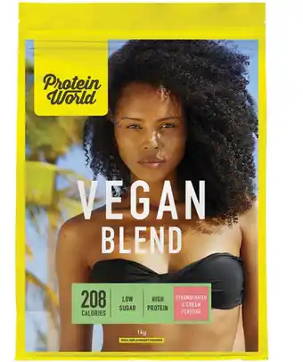 My Chemist Protein world vegan blend strawberries & cream pouch 1kg offer