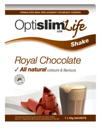 My Chemist Optislim life shake royal chocolate 50g x 7 offer