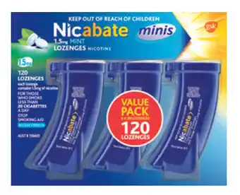My Chemist Nicabate minis 1.5mg mint 120 lozenges offer