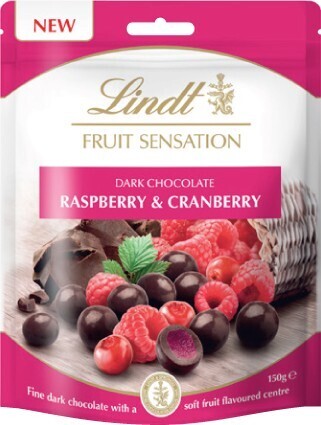 BIG W Lindt Fruit Sensation Raspberry & Cranberry Dark Chocolate Bag 150g offer